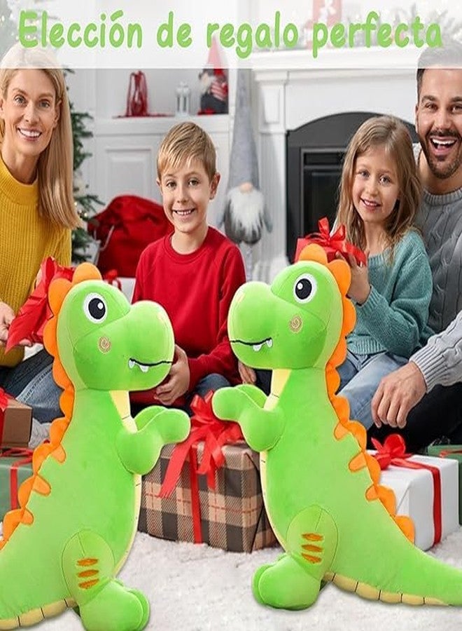 ZEXSAZONE Dinosaur Soft Toy - 35 cm Cute Plush Stuffed Animal | Huggable Cartoon Dino Plushie for Kids, Boys & Girls | Birthday Gift, Baby Shower Present & Room Décor Green - Image 5